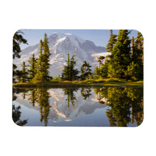 Ímã Mt. Rainier refletido em um tarn perto de Plummer 