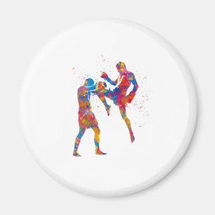 Imã Muay thai cajador em aquarela