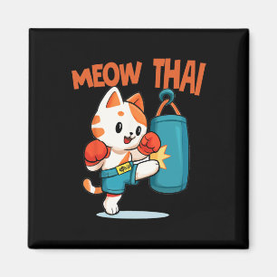 Imã Muay Thai Engraçado Gato Sobretudo Tailandês Boxan