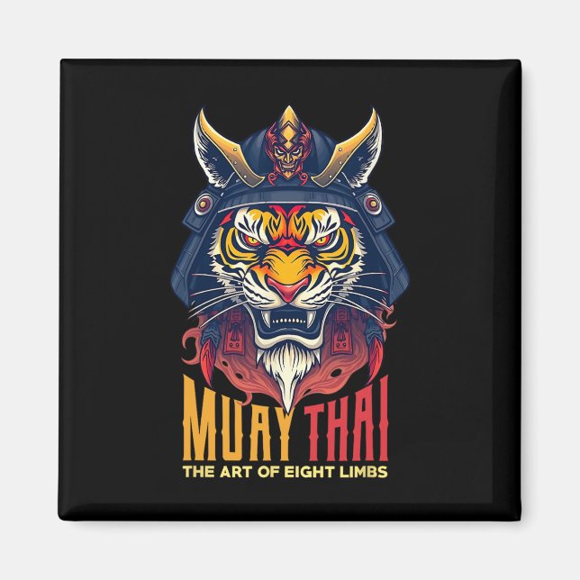 Imã Muay Thai Samurai Tiger Thai Boxic Gráfico (Frente)