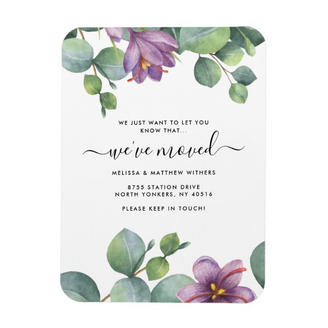 Ímã Mudamos de endereço para Greenery Eucalyptus (Vertical)