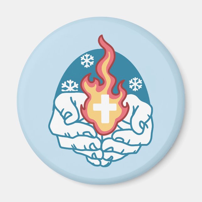 Imã Mudança a frio, fogo de fé - cristão motivacional (Frente)