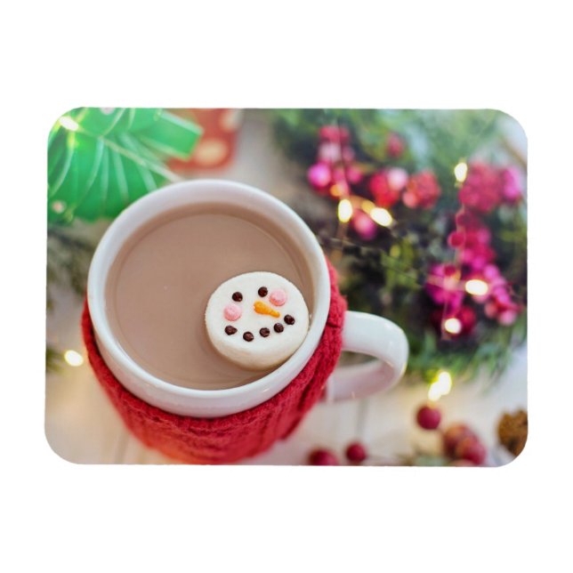 Ímã Mug of Christmas Cocoa, Snowman Marshmallow (Horizontal)