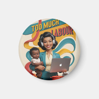 Imã Muita Mão De Obra — Ilustração Da Mulher Retroativ