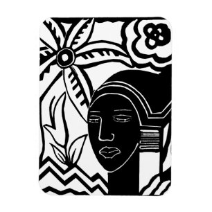 Ímã mulher africana, abstrato, arte negra