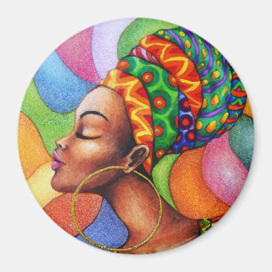 Imã Mulher africana com Tecido tradicional de cera