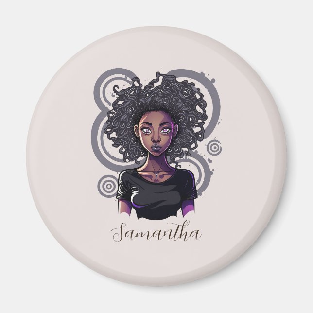 Imã Mulher Afro Mágica (Frente)