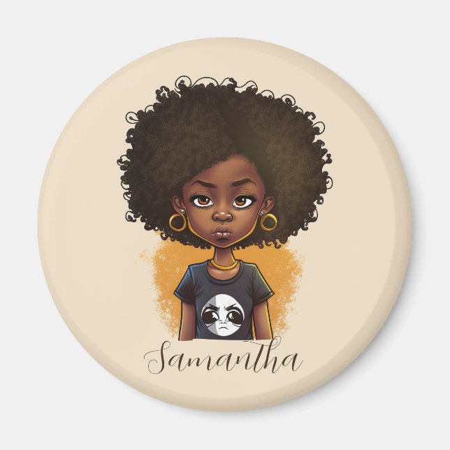 Imã Mulher Afro Simples (Frente)