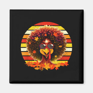 Imã Mulher Afro Vintage Retro Peru Dia de Ação de Graç