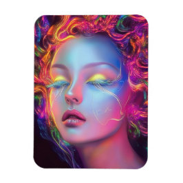 Ímã Mulher alienígena com cabelo cósmico