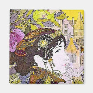 Imã Mulher Art Nouveau