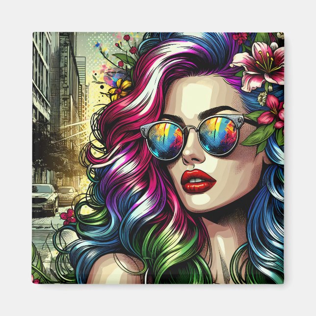 Imã Mulher Bonita na Cidade (Frente)