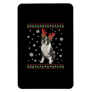 Ímã Mulher Boston Terrier Xmas Ugly Christmas Sweater