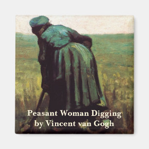 Imã Mulher Camponesa Cavando por Vincent van Gogh