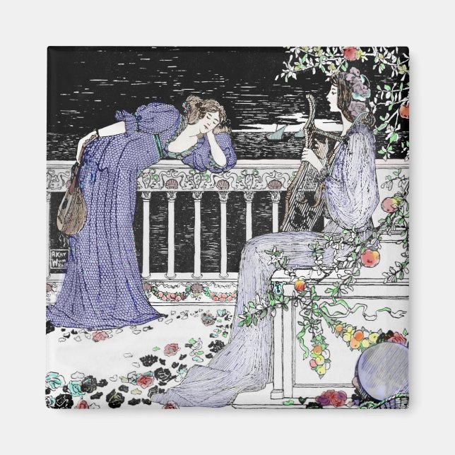 Imã Mulher cantando para seu amigo (Frente)