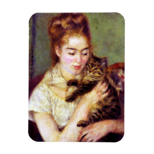 Ímã Mulher com Cat, Auguste Renoir