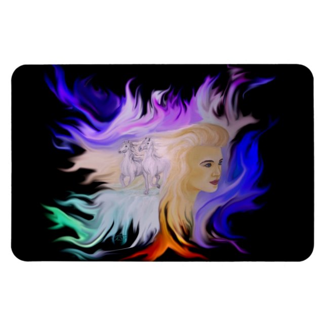 Ímã Mulher com Cavalo (Horizontal)