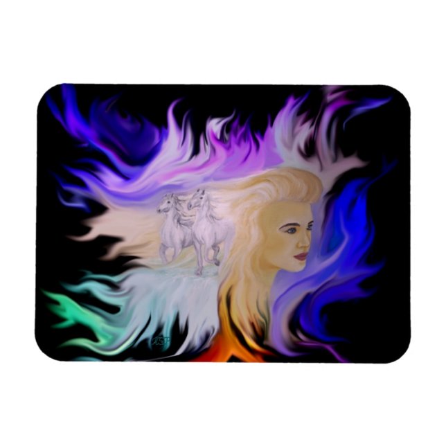 Ímã Mulher com Cavalo (Horizontal)