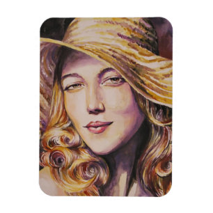Ímã Mulher com chapéu