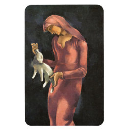 Ímã Mulher com coelho