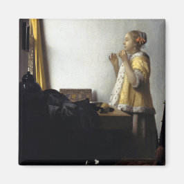 Imã Mulher com Colar Pérola por Johannes Vermeer