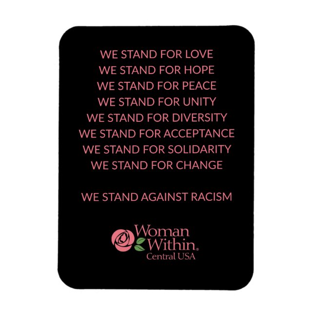 Ímã Mulher com Declaração de Diversidade de Magnéticos (Vertical)