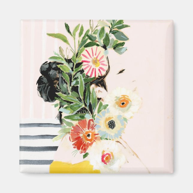 Imã Mulher com Flores (Frente)