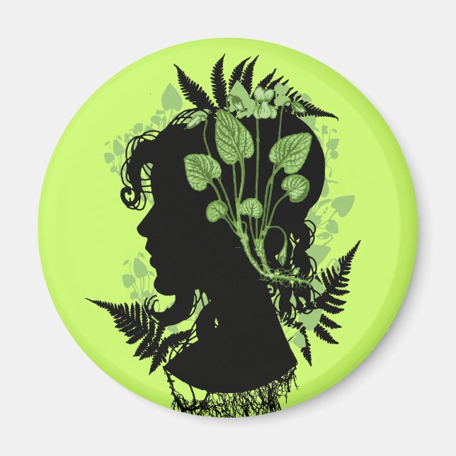 Imã Mulher com Folhas e Vinhas (Frente)