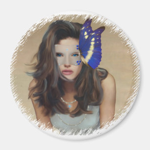 Imã Mulher com máscara da borboleta