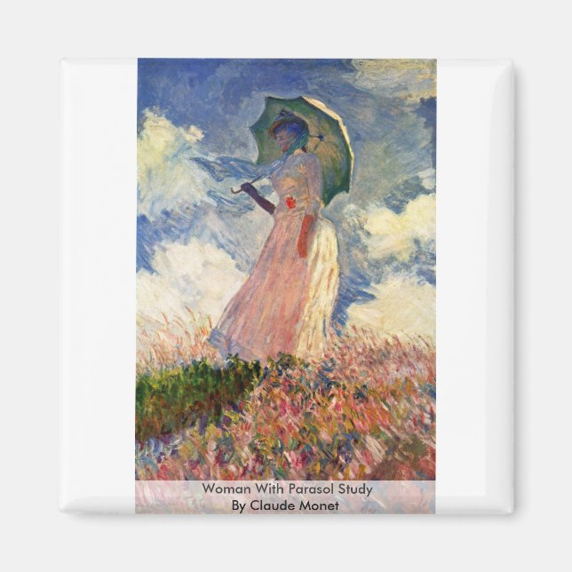 Imã Mulher Com Parasol, Claude Monet (Frente)