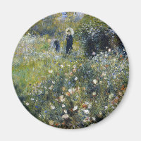 Mulher com Parasol em Jardim por Auguste Renoir