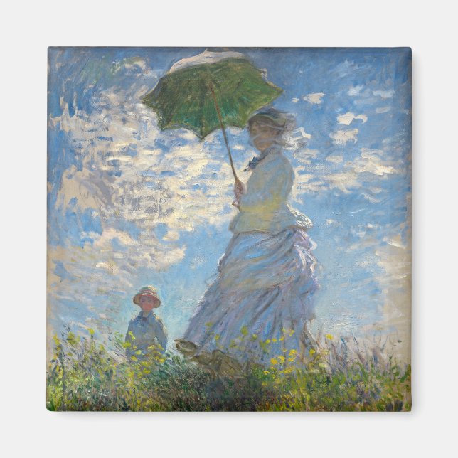 Imã Mulher com Parasol - Madame Monet e seu filho (Frente)