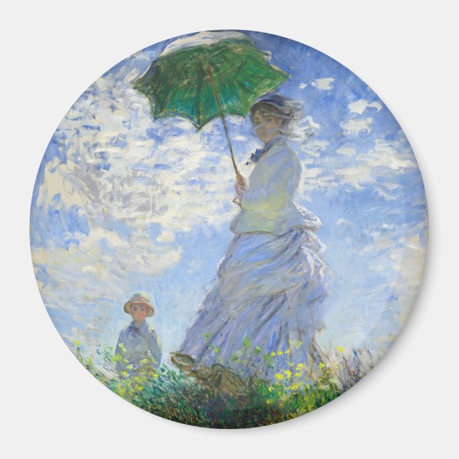 Imã Mulher com Parasol, Madame Monet e seu filho (Frente)