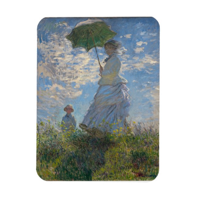 Ímã Mulher com Parasol | Paisagem Francesa (Vertical)