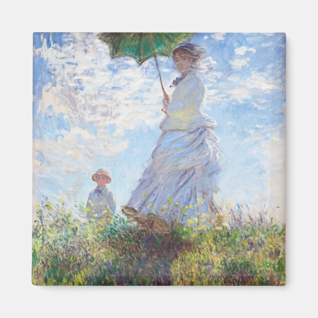 Imã Mulher com Parasol por Claude Monet (Frente)
