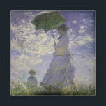 Imã Mulher com Parasol por Claude Monet, Vintage Art<br><div class="desc">O Stroll, Camille Monet e o Seu Filho Jean (Mulher com Parasol) (1875), de Claude Monet, é uma pintura de retrato impressionista de família de artes plásticas. Uma mãe caminhando com seu filho num campo ou num campo de primavera. Ela está segurando um guarda-chuva solar e vestindo um belo vestido...</div>
