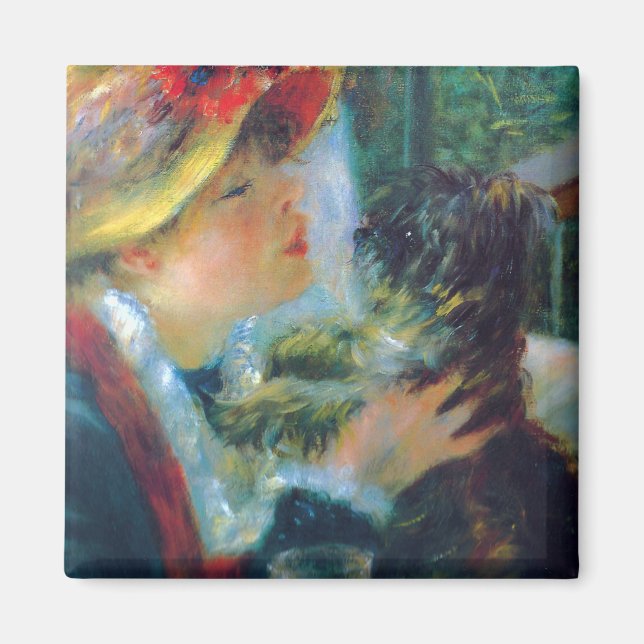 Imã Mulher com seu cachorro Renoir Fine Art (Frente)