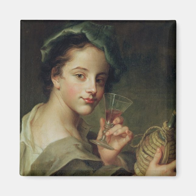 Imã Mulher com um copo de vinho (Frente)