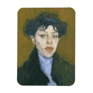Ímã Mulher com um lenço azul, c.1912 (óleo em canvas