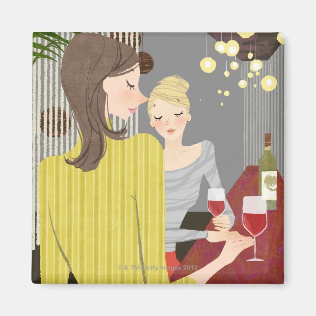 Imã Mulher com vinho (Frente)