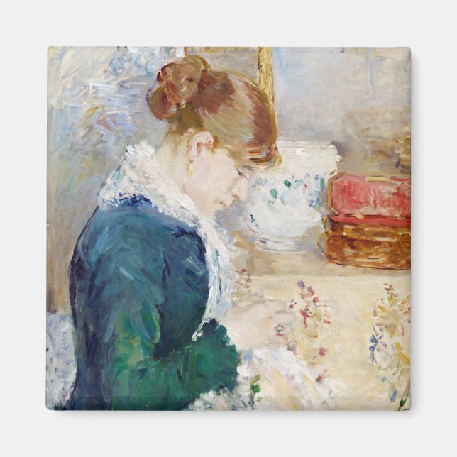 Imã Mulher costurando, Berthe Morisot (Frente)