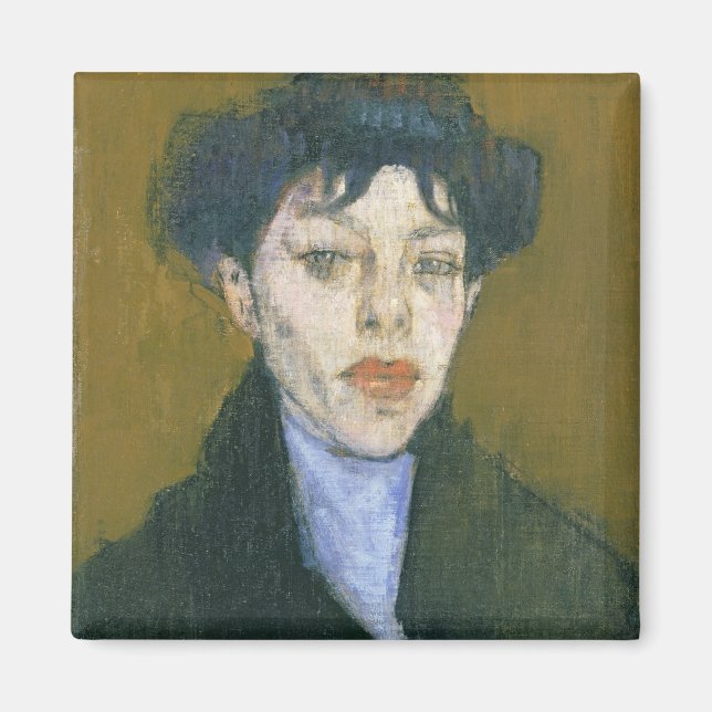 Imã Mulher de Blue Scarf, c.1912 (óleo na canvas) (Frente)