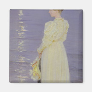 Imã Mulher de branco em uma praia, 1893