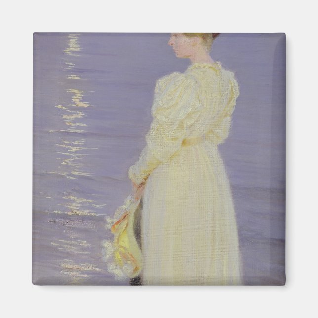 Imã Mulher de branco em uma praia, 1893 (Frente)