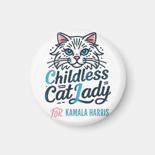 Imã Mulher de gatos infantis para Kamala Harris