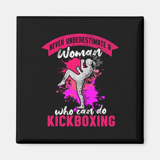 Imã Mulher de Kickboxing Treino de Kick Boxing  (Frente)