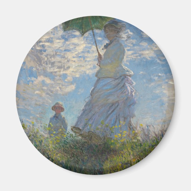 Imã Mulher de Monet com um parasol (Frente)