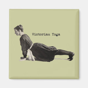 Imã Mulher de Yoga Vitoriana Vintage em Impressão de C