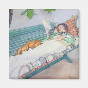 Imã Mulher deitada em um banco, 1913