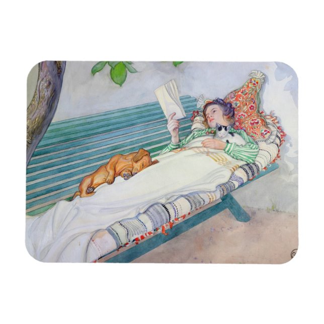 Ímã Mulher deitada em um banco, 1913 (c/c no papel) (Horizontal)